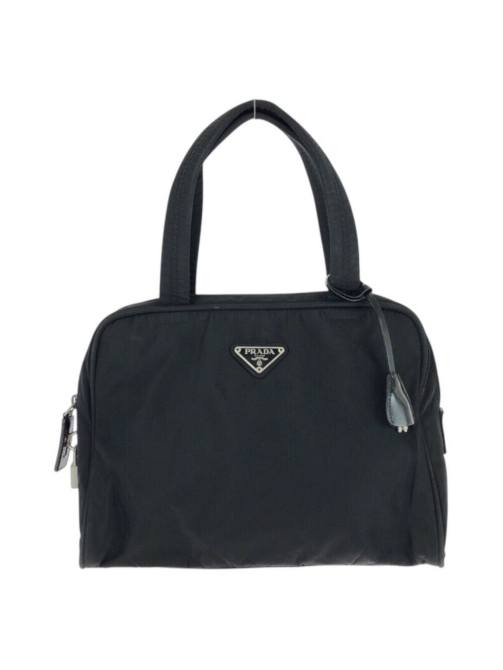 Prada Tessuto Black Silver Nylon Handbag